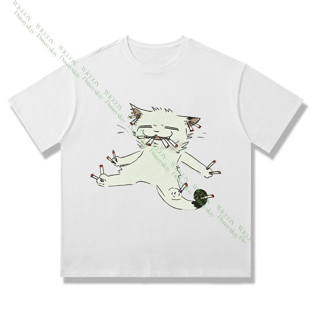 Chainsmoker Cat Yaniko Satou C - Anime Merchandise T-Shirts 评论和价格