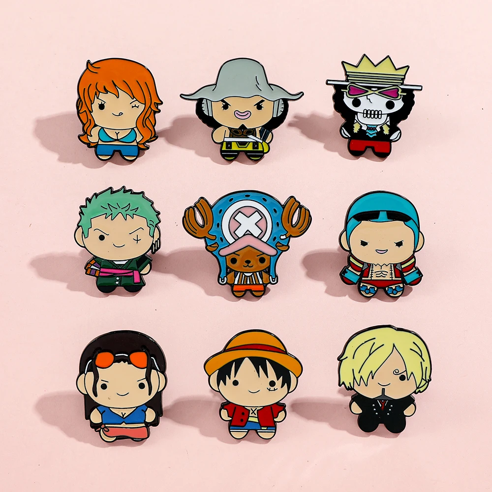 9 Pcs Creative Cartoon Brooch  - Anime One Piece Merchandise 评论和价格