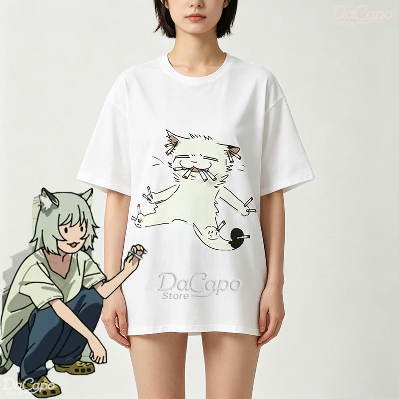 Chainsmoker Cat Yaniko Satou C - Anime Merchandise T-Shirts 评论和价格
