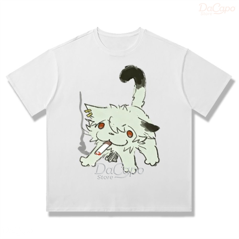 Chainsmoker Cat Yaniko Satou C - Anime Merchandise T-Shirts 评论和价格
