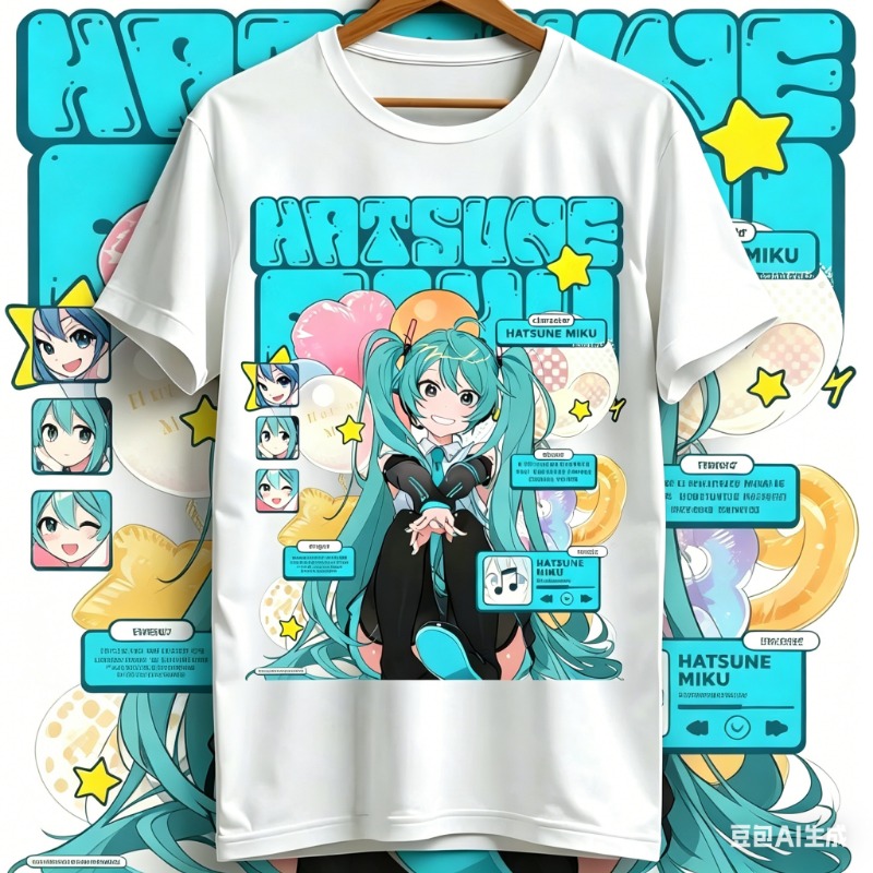 2026  Kawaii Miku T-Shirt Cute - Anime Girl Merchandise 评论和价格