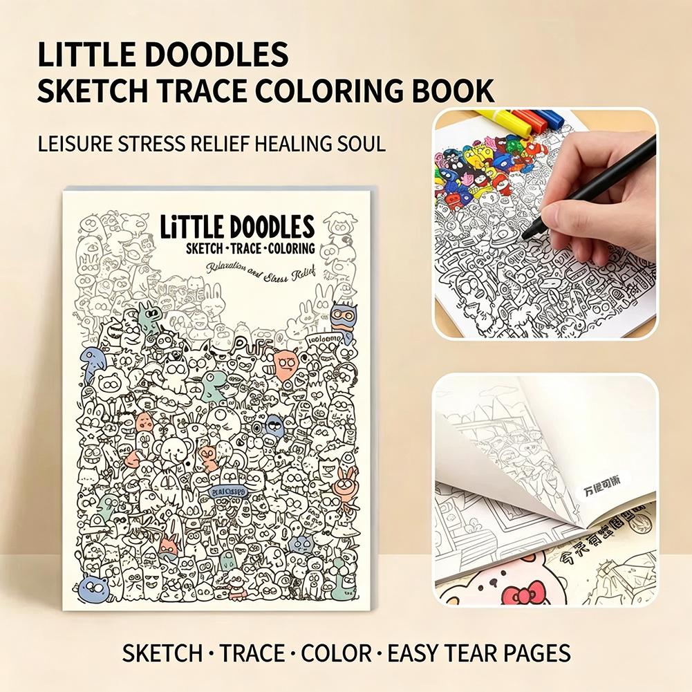 Little Doodles Coloring Book P - Art Book Illustration 评论和价格